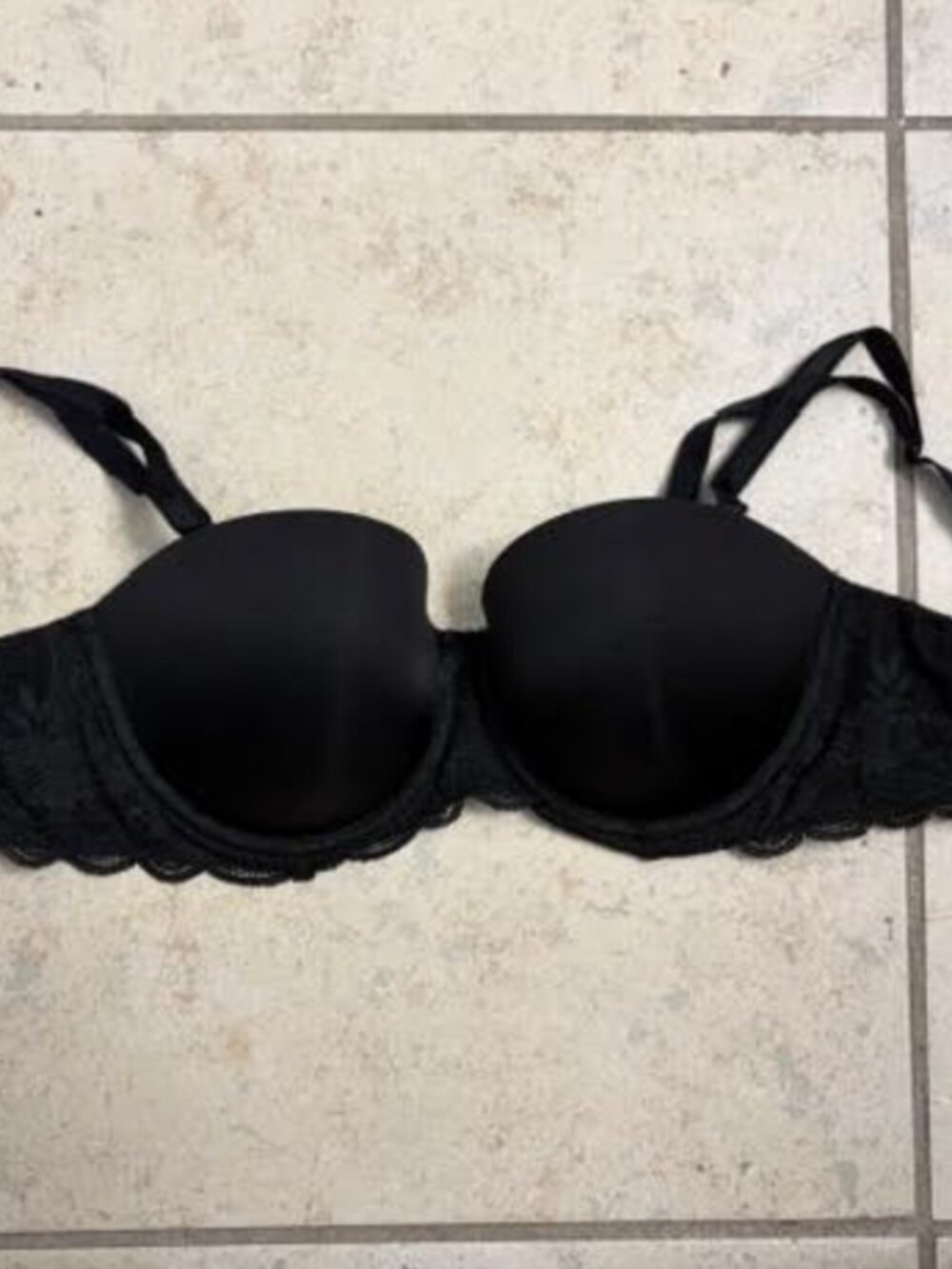 VICTORIA'S SECRET Dream Angels Bra 32DD Multiway Black Strapless Lined